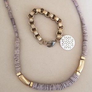 Beautiful Wood Ring Necklace & We Dream in Color Hammered Metal Link Bracelet!
